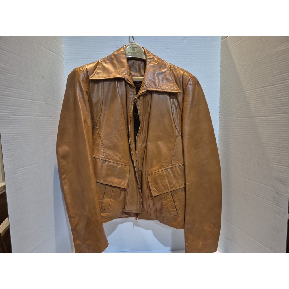 Vintage Imperial Jacket Mens 36 Brown 100% Leather 1980s